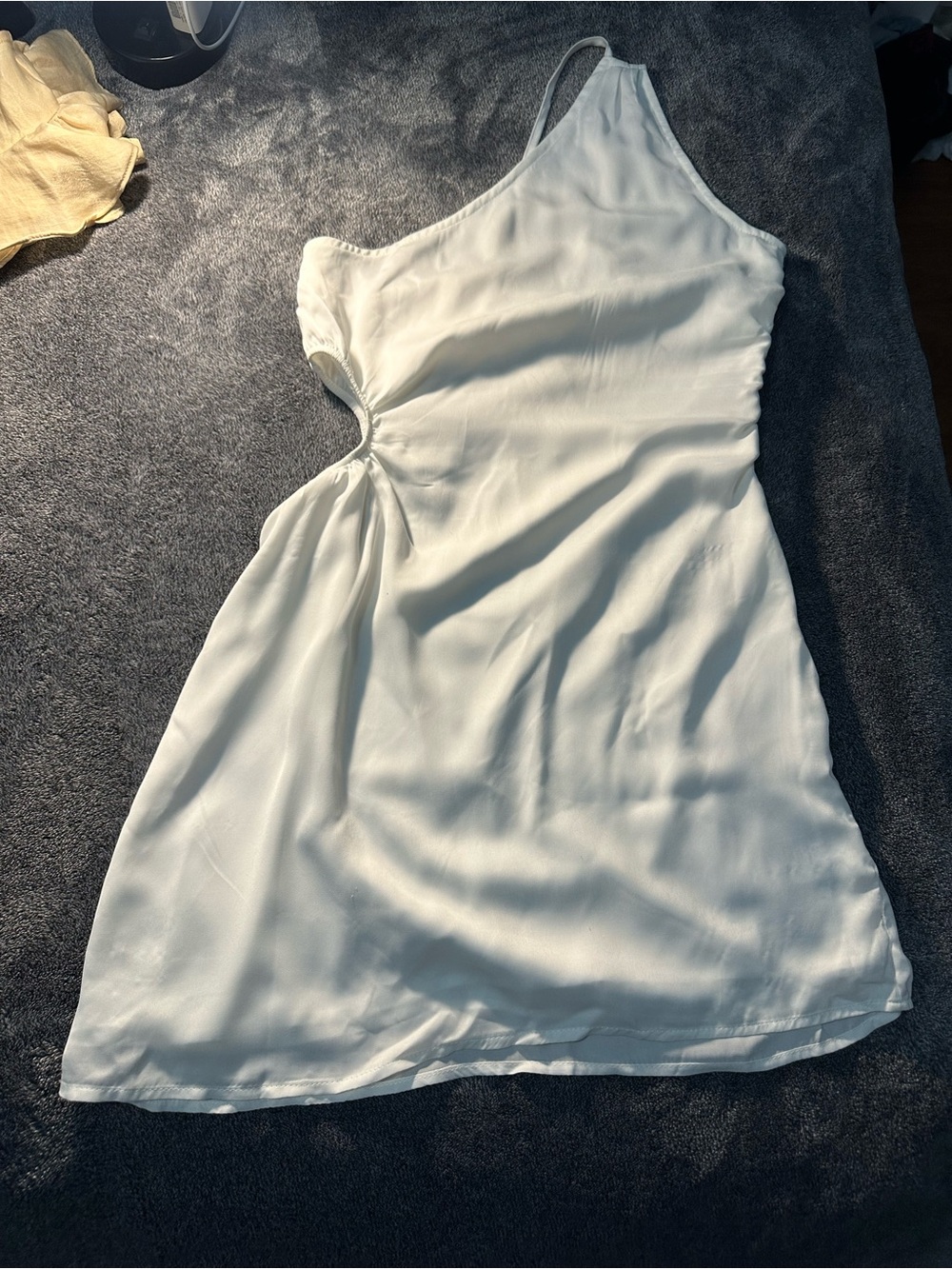 American Eagle Outfitters White One-Shoulder Cutout Mini Dress